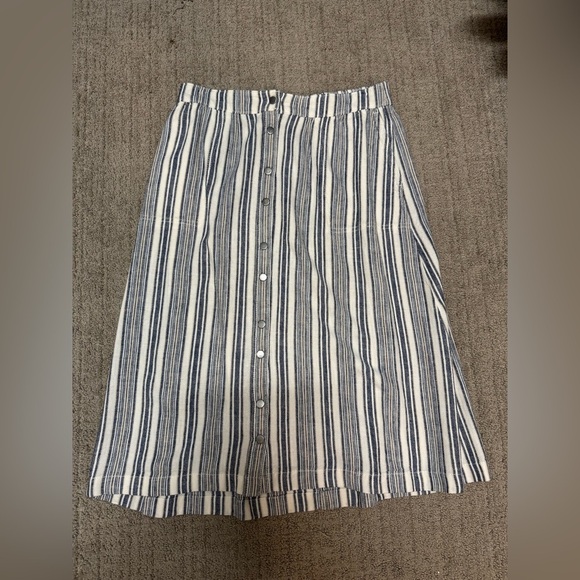 Nordstrom Blue and White Striped A-Line Skirt - Picture 2 of 4